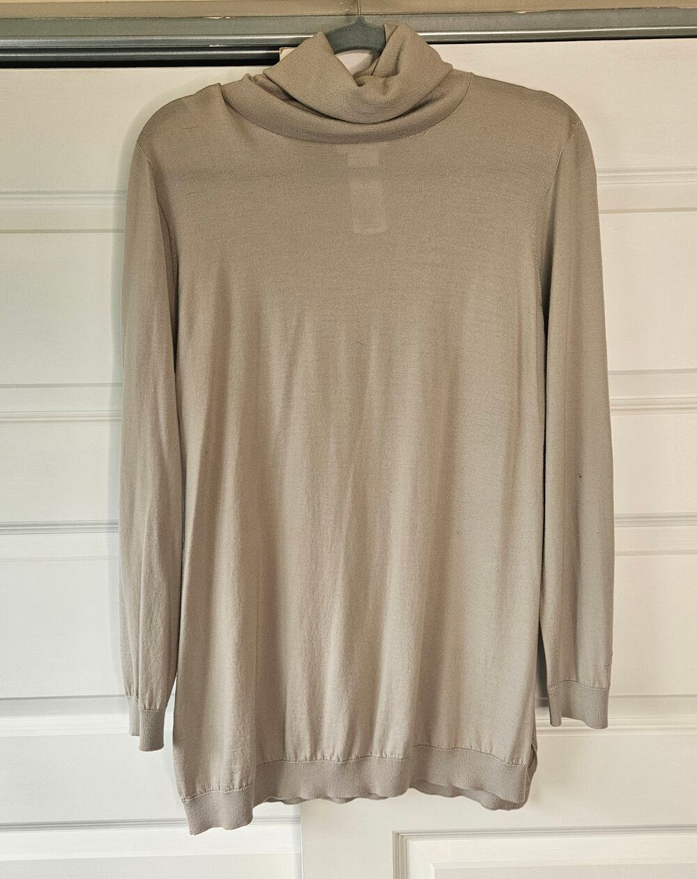 Falconeri 100% Extra Fine Merino Wool Turtleneck Sweater Beige L EUC